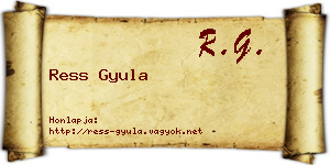 Ress Gyula névjegykártya